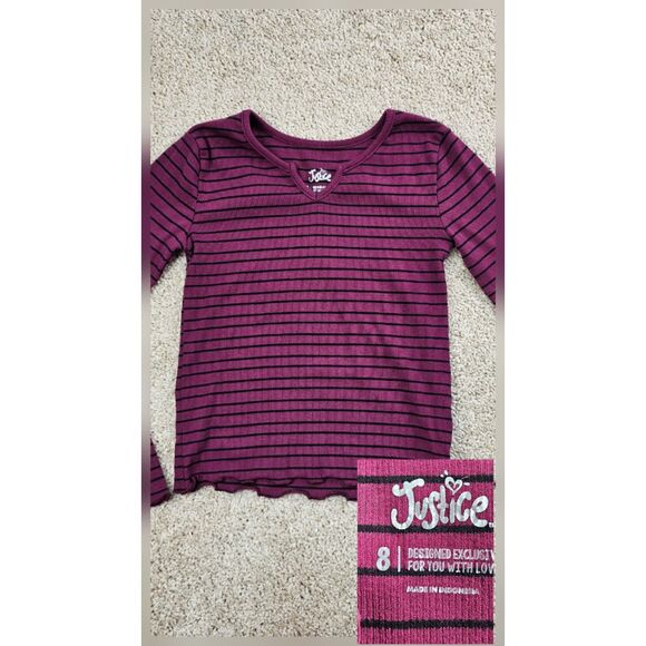 Justice Collection of Various Tops Flannel Hoodie T-Shirts Girls Size 8 - Picture 9 of 13